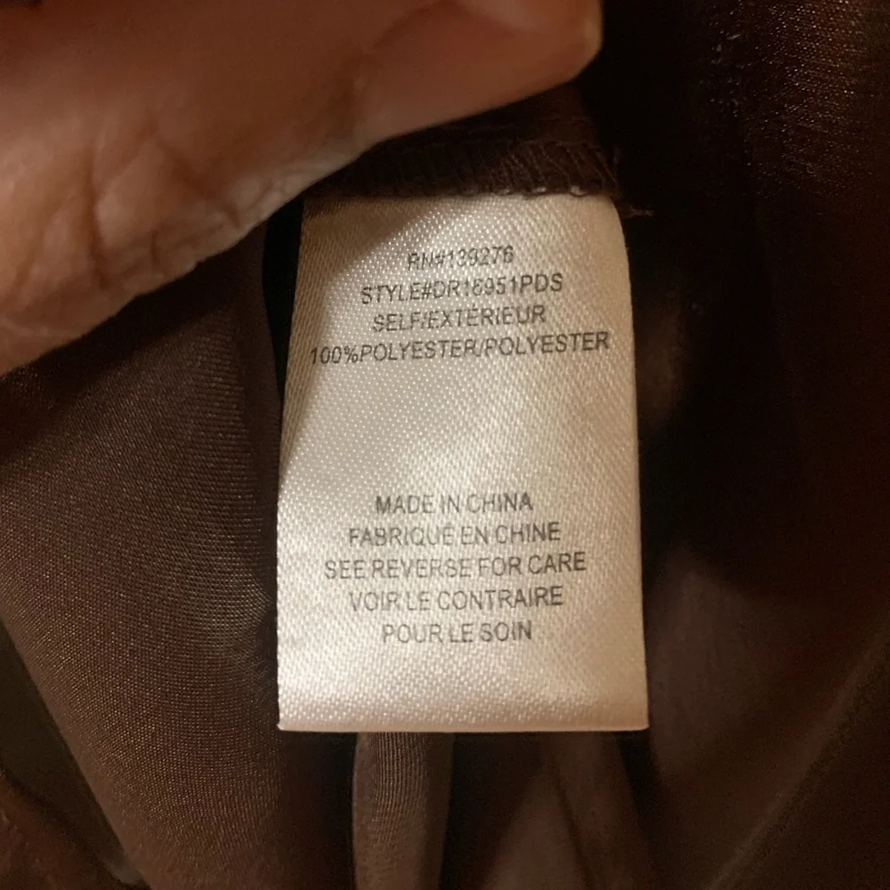 DR2 by Daniel Rainn Elegant Brown Satin Women's Blouse - Picture 4 of 5